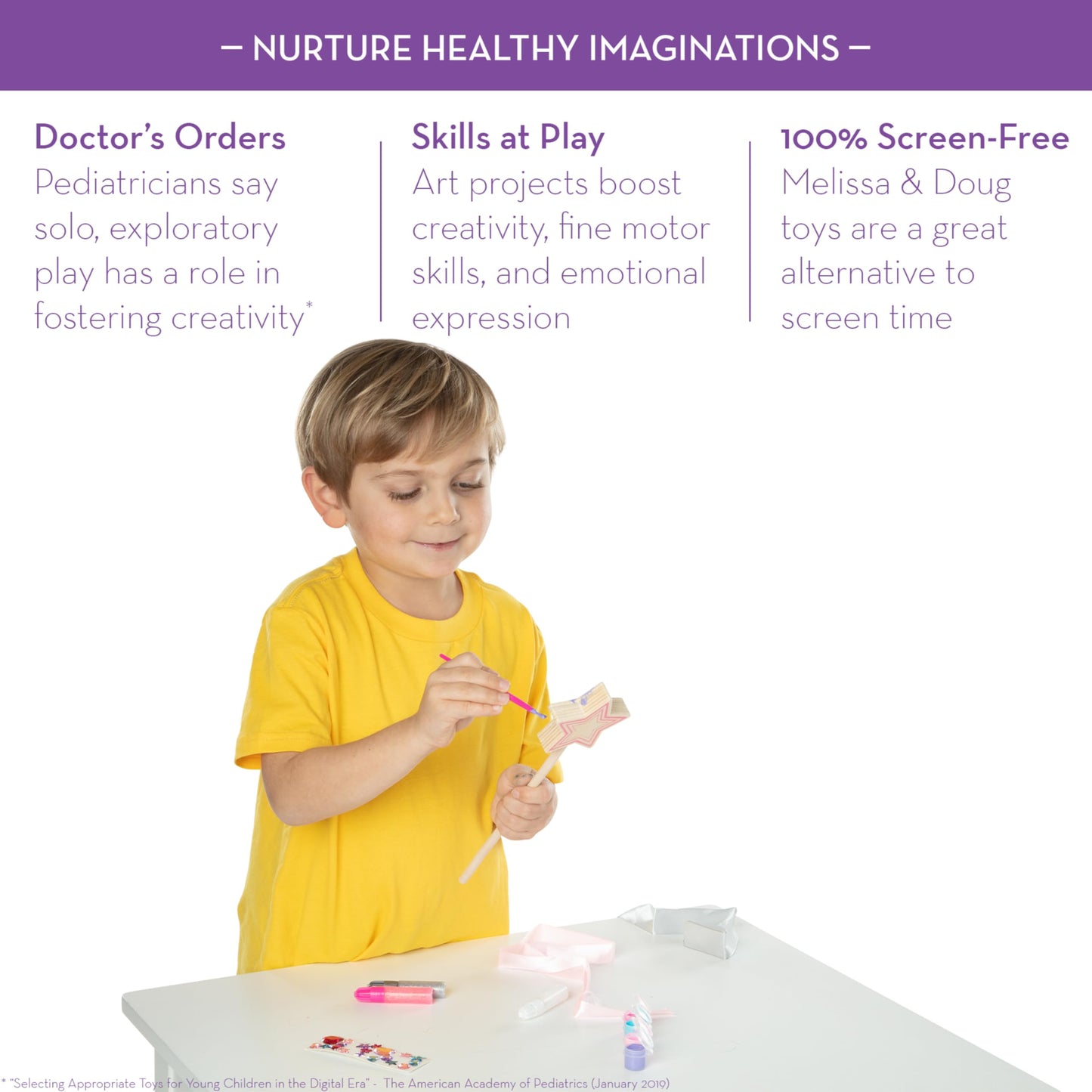 Melissa & Doug Created by Me! Wooden Princess Wand Craft Kit – Paint & Decorate DIY Princess Toy for Kids Ages 4+