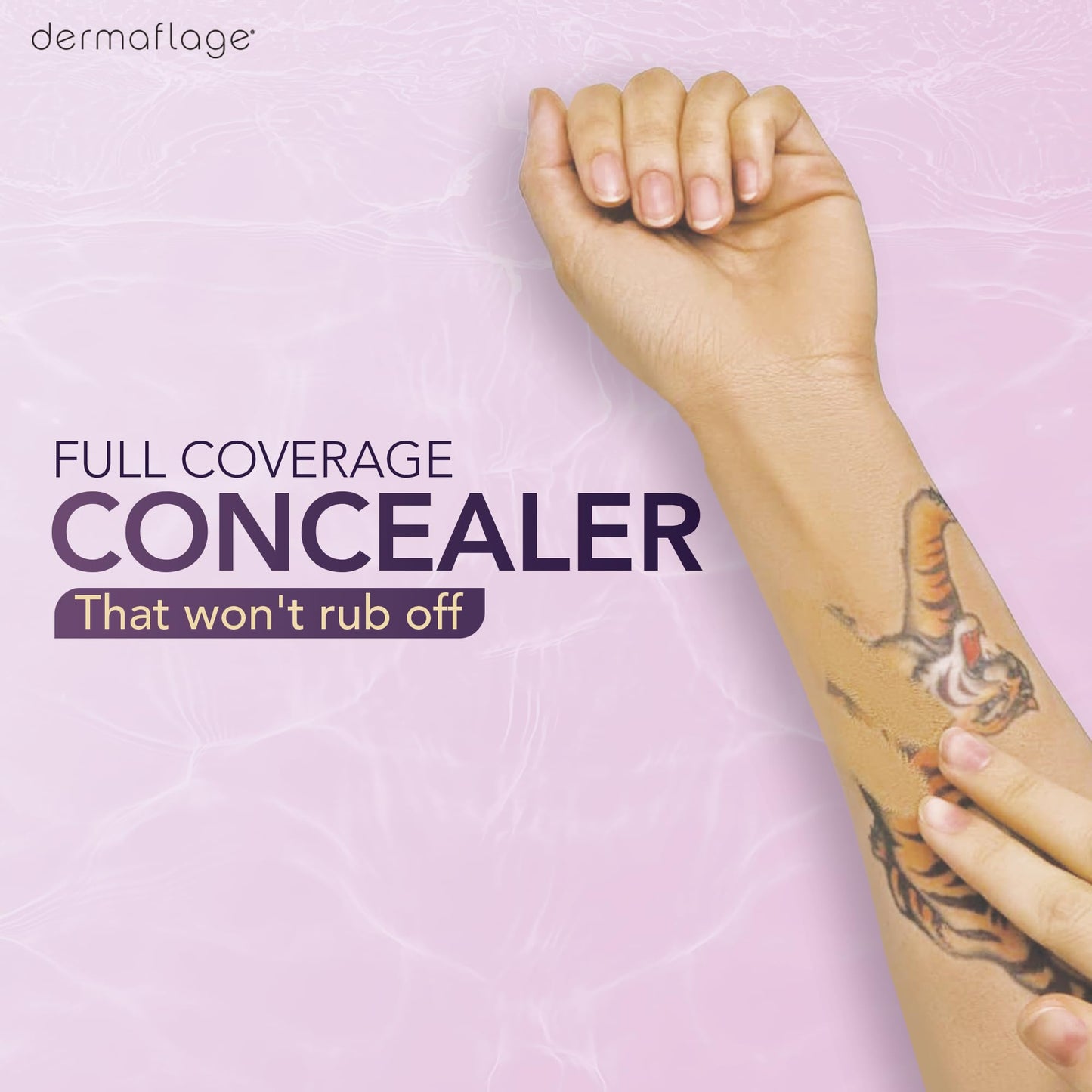 Dermaflage Tattoo Cover Up Makeup (Light) - Bruise Full Coverage Concealer - Full Coverage Waterproof Concealer for Bruise, Scar & Acne - Smudge Proof