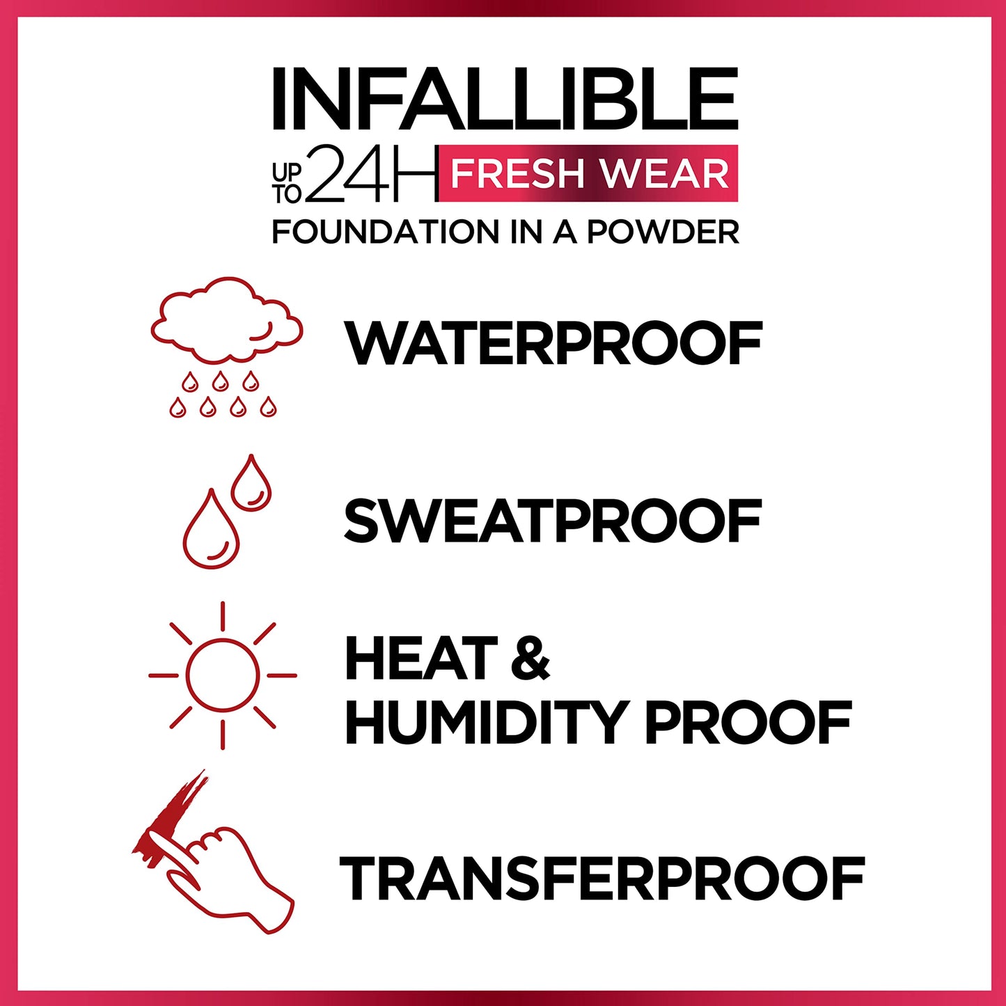 L'Oreal Paris Makeup Infallible Fresh Wear Foundation in a Powder, Up to 24H Wear, Waterproof, Deep Amber, 0.31 oz.