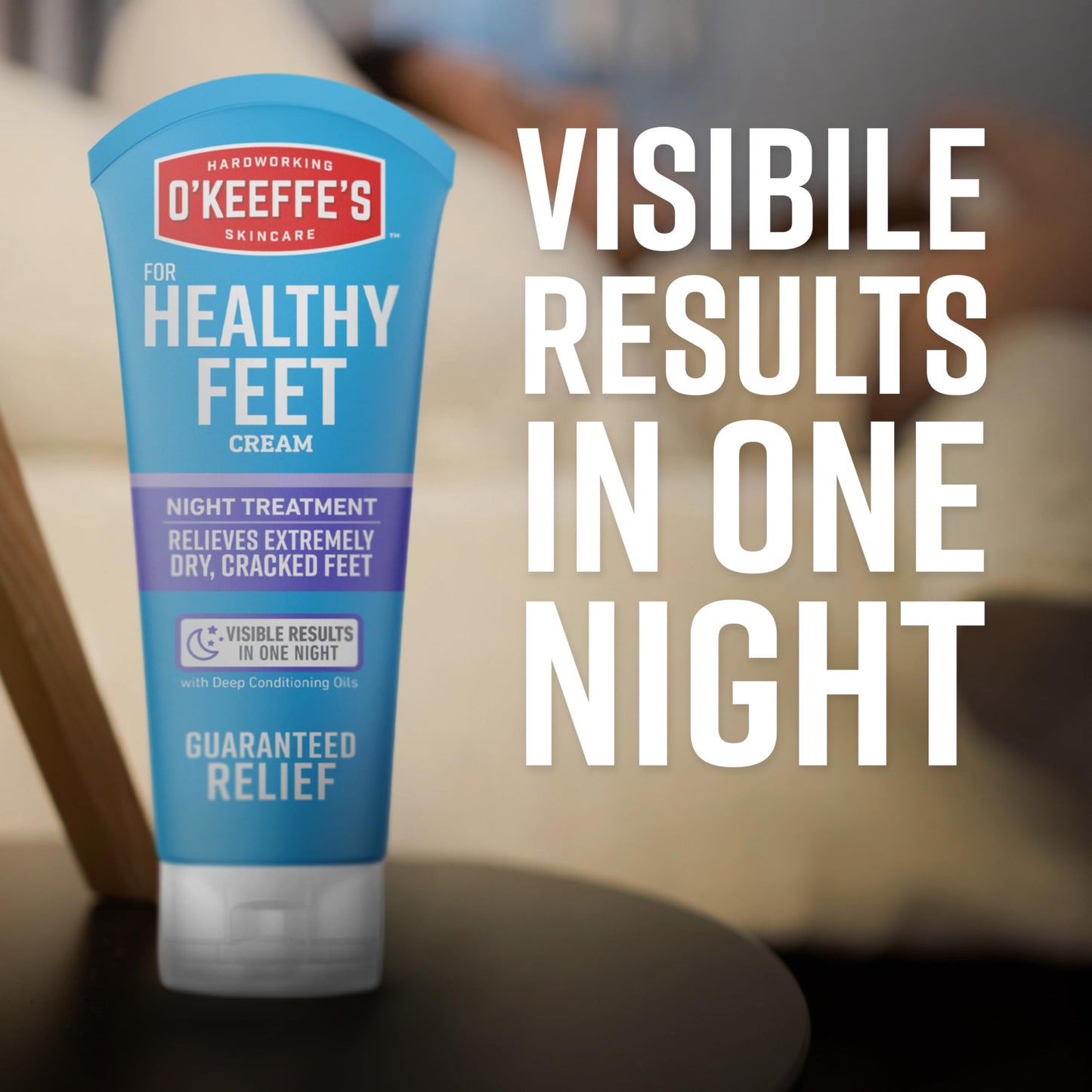 O'Keeffe's for Healthy Feet Night Treatment Foot Cream 3 oz Tube (2 Pack)- Guaranteed Overnight Relief for Extremely Cracked, Dry Feet, Repairing