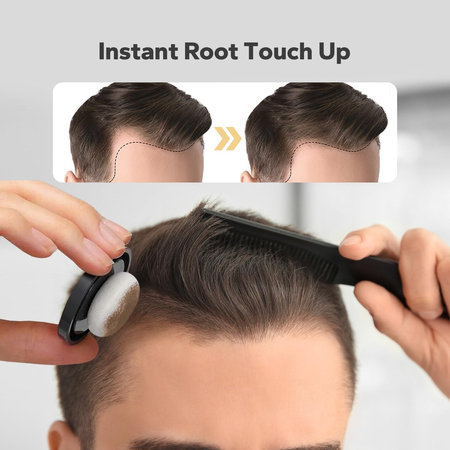 StyleShark Hairline Powder - Stain-Proof Root Touch Up and Thinning Hair Cover for Women and Men (Light Brown)