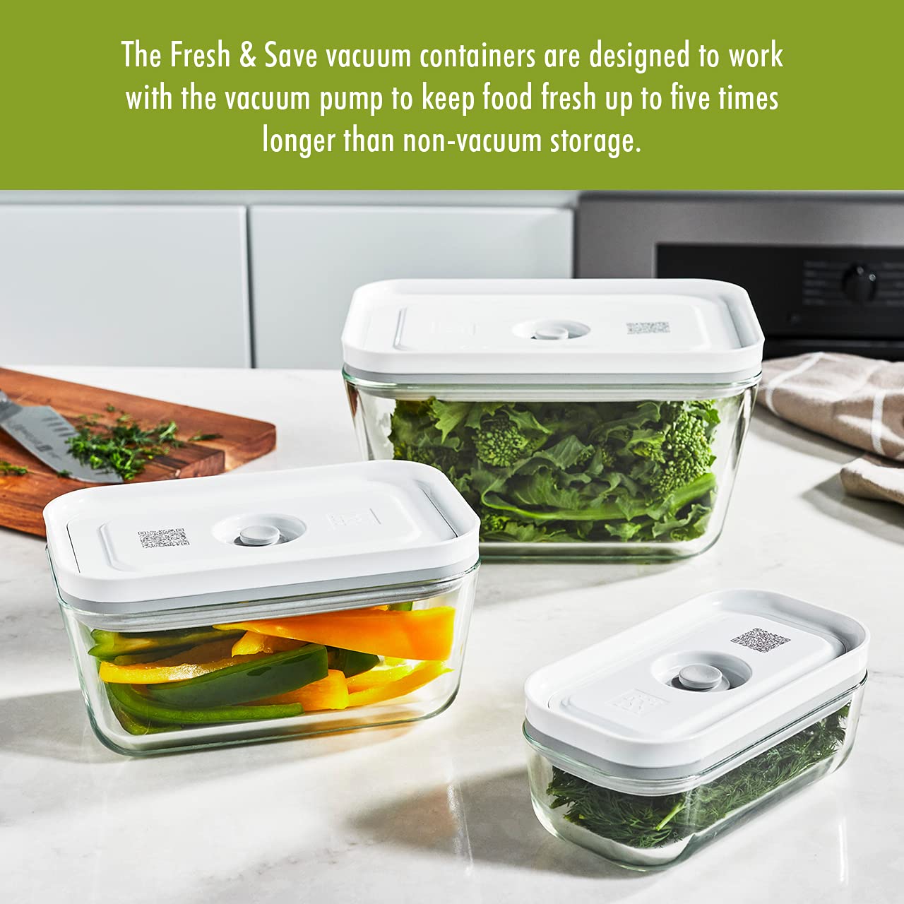 ZWILLING Fresh & Save 3-pc Glass Food Storage Container, Meal Prep Container- Assorted Sizes