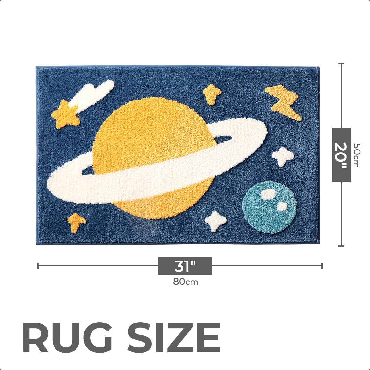 Tyrafry Bath Rug Cute Space Bathroom Rug Mat for Bathroom, Soft Microfiber Rug Water Absorbent Bath Mat fot Kids, Bedroom, Kitchen, Dinning, Non Skid…