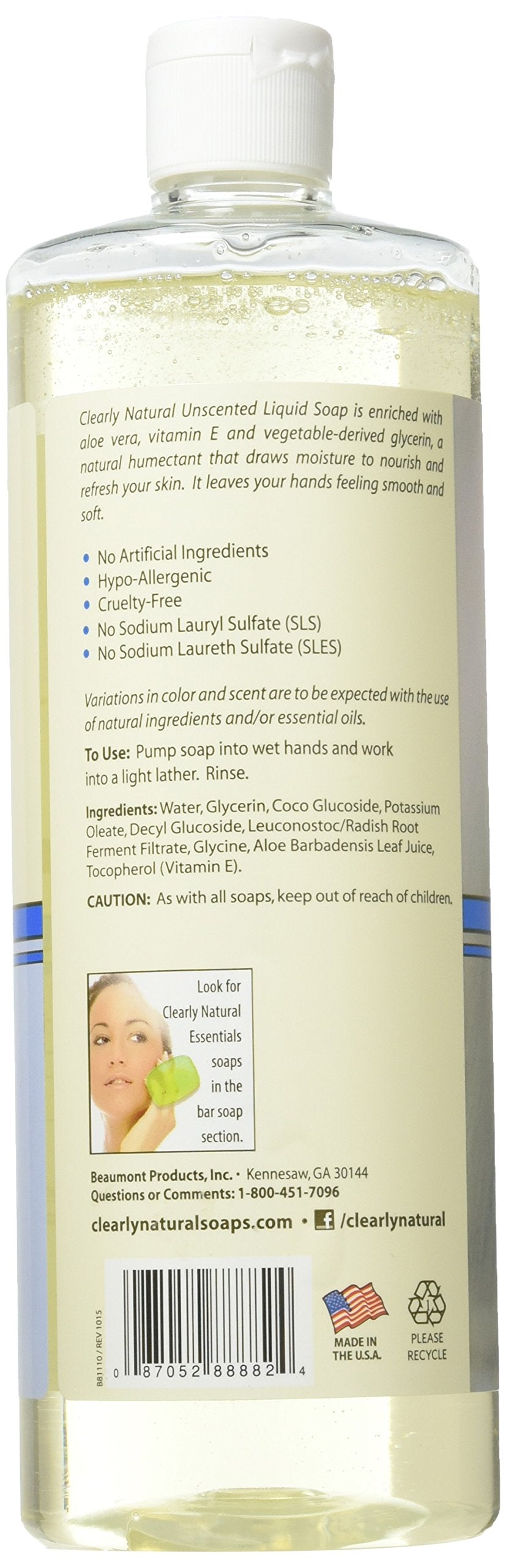 Clearly Natural Liquid Unscented Refill Hand Soap, 32 Ounce
