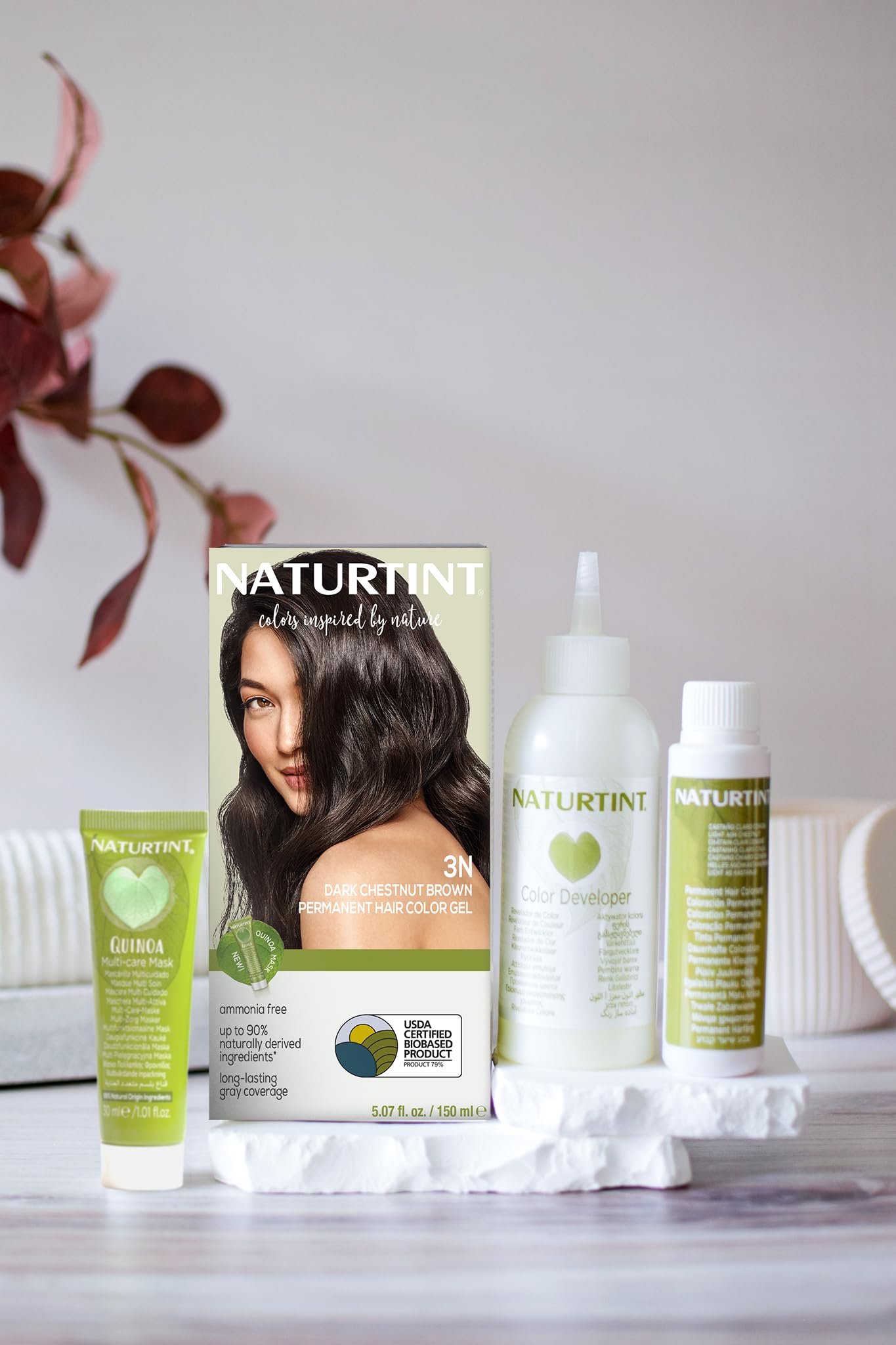 Naturtint 3N Dark Chestnut Brown Permanent Hair Color (Pack of 1), Ammonia Free, Vegan, Cruelty Free, up to 100% Gray Coverage, Long Lasting Results