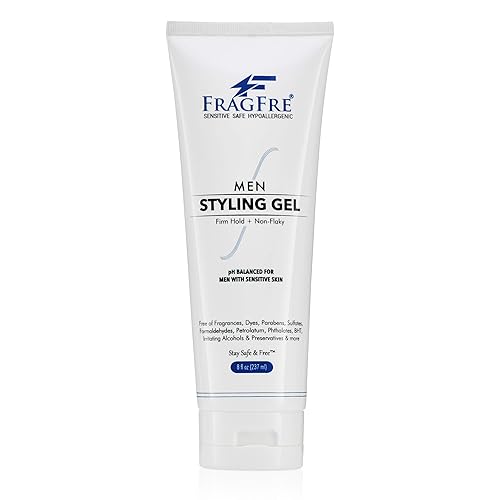 FRAGFRE Men's Firm Hold Hair Gel for Aggressive Styles - Paraben-Free Hypoallergenic Formula for Sensitive Skin, No Irritations - 8 oz