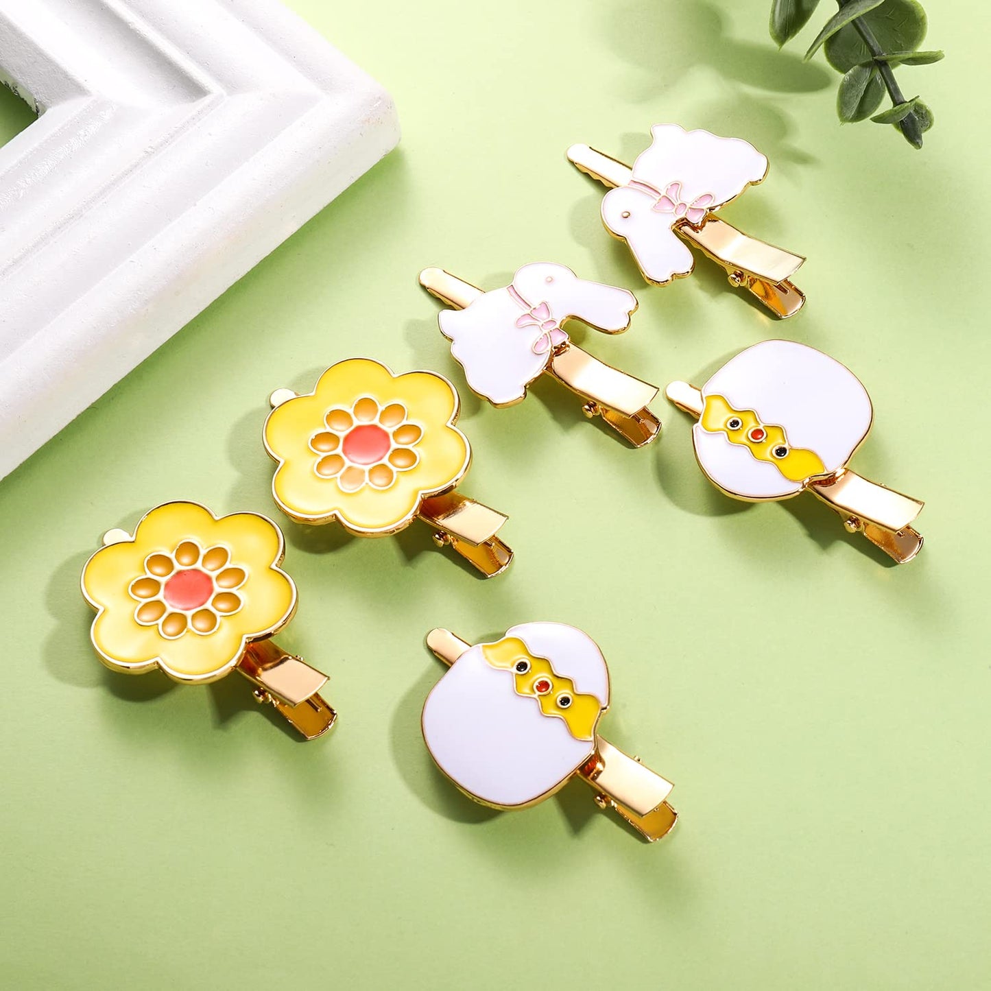 Easter Hair Clip Cute Enamel Bunny Egg Flower Hairpins Kawaii Easter Metal Alligator Clips for Women Girl Holiday Party Hair Accessories (Easter hair