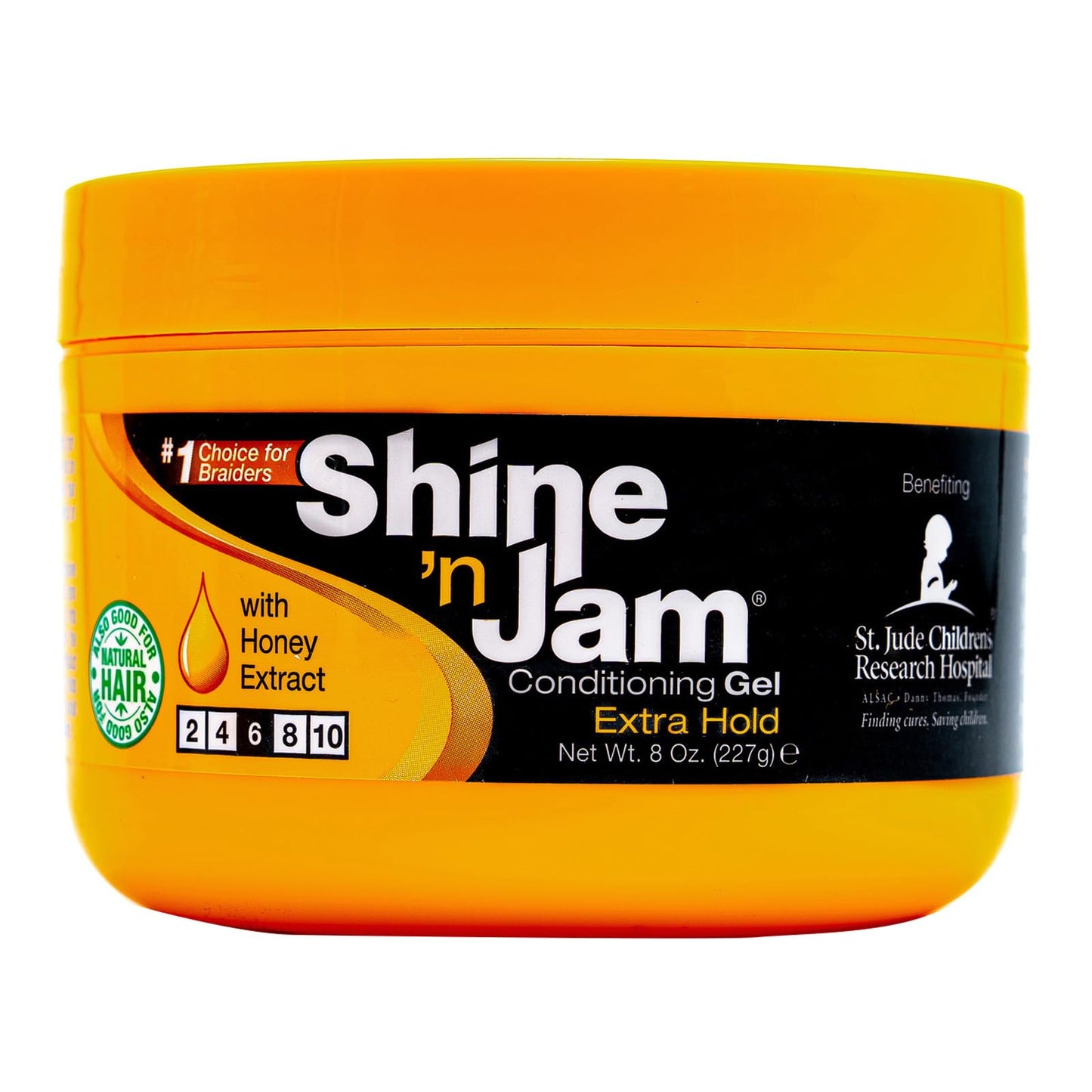 AmPro Shine-n-Jam Maximum Hold - Infused with Honey Extract to Strengthen Hair - Great for Taming Fringe, Ponytails, Soft Weaves, and Braids - Keeps