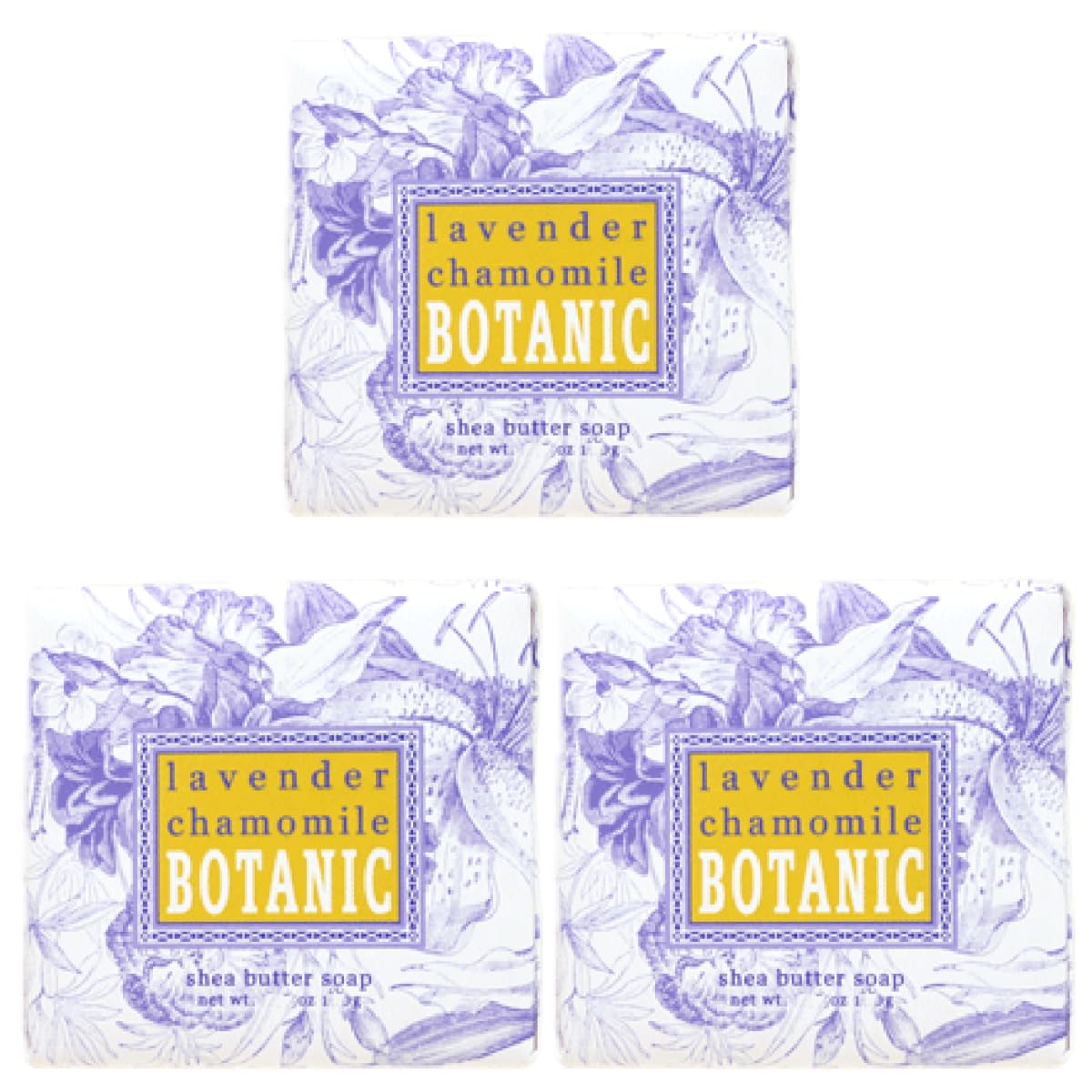 Greenwich Bay Trading Co. Botanic 1.9oz Soaps, Lavender Chamomile, 3 Pack