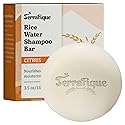 TERRAFIQUE Rice Water Shampoo Bar - Citrus Scent - Nourishing Shampoo with Cocoa Butter, Shea Butter for Hair Growth - 3.5 Oz / 100 G