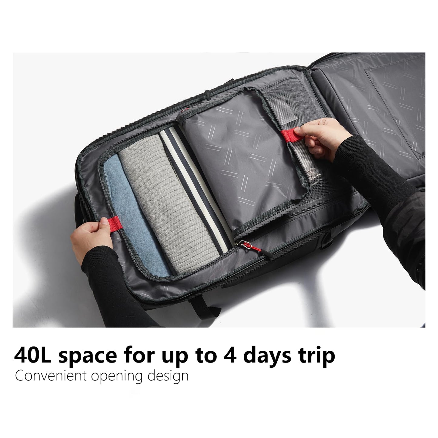 GHERSON Travel Backpack For Air Travel,Durable Large 40L TSA Flight Approved Carry-on Luggage Hand,Water Resistant Business Rucksack,Weekender Bag Daypack,Fits 17.3 Inch Laptop