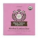 Moon Valley Organics Herbal Lotion Bar in Lavender, Moon Melt Bar, Calendula and Comfrey, Beeswax, Heal and Restore Chapped Skin, Soothing