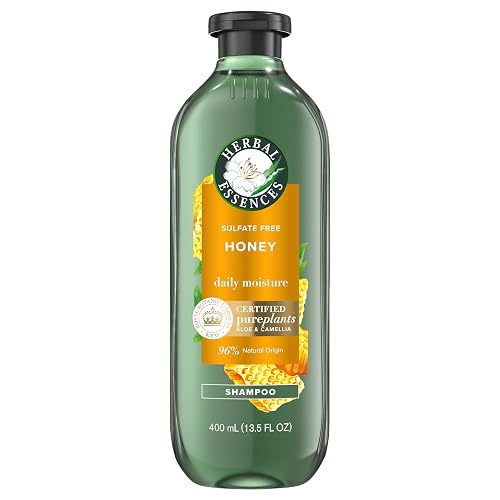 Herbal Essences Shampoo, 13.5 Fl Oz, Honey Daily Moisture, Sulfate Free, Nourishes, with Certified Camellia Oil and Aloe Vera, For All Hair Types