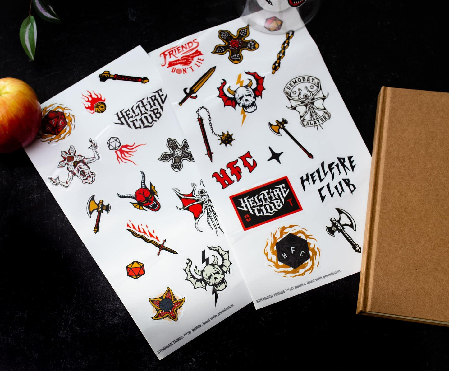 Toynk Stranger Things Hellfire Club Twist Spout Water Bottle and Sticker Set | BPA-Free Plastic Sports Jug | Holds 32 Ounces