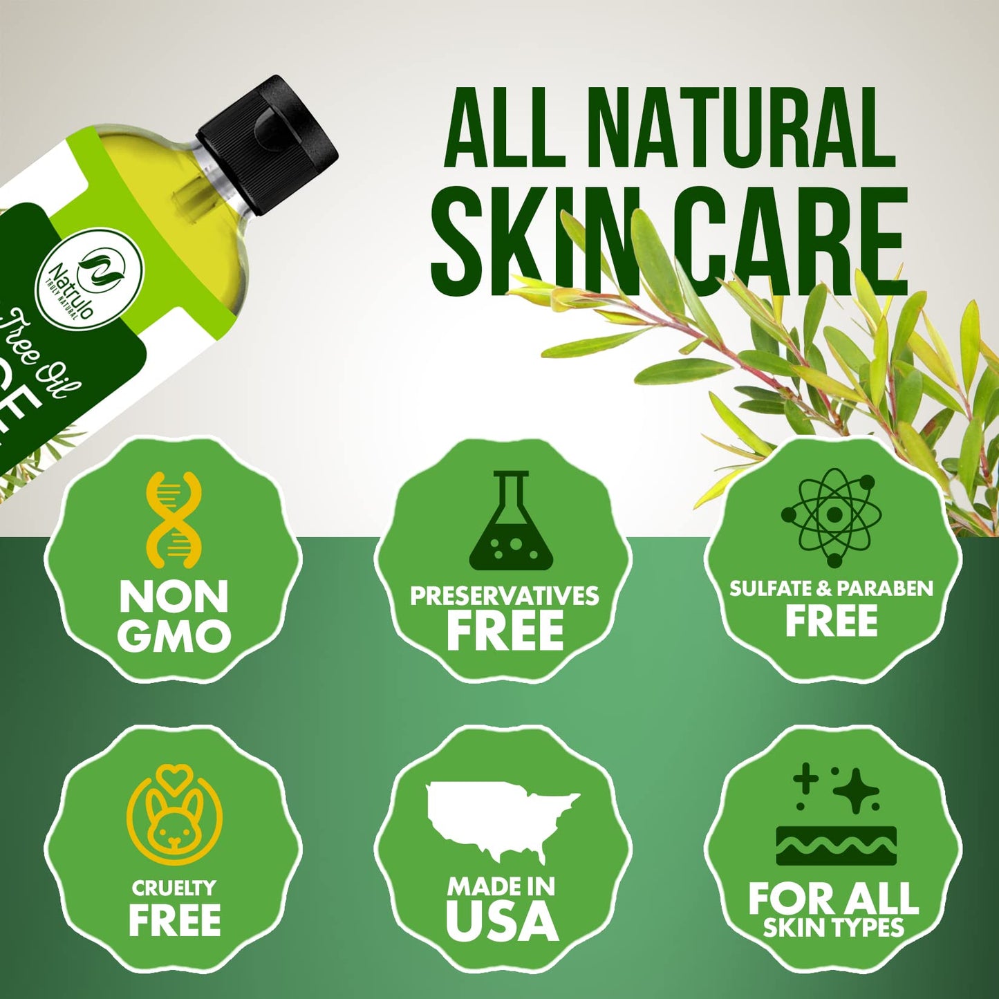 Tea Tree Oil Face Wash, 4oz - Tea Tree Soap Natural Skin Cleanser - Pure Essential Oil Infused Skincare Cleansing Face Soap, Made in USA