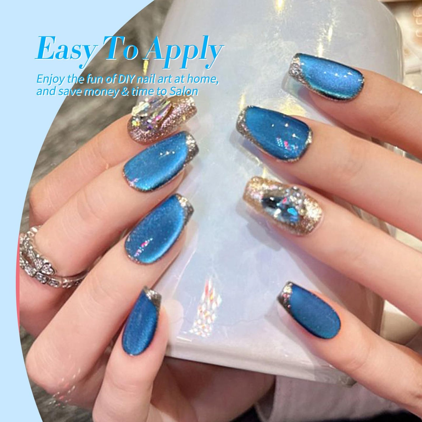 Born Pretty Blue Gel Nail Polish Jelly Transparent Cat Magnetic Eye Beauty and Personal Care Born Pretty