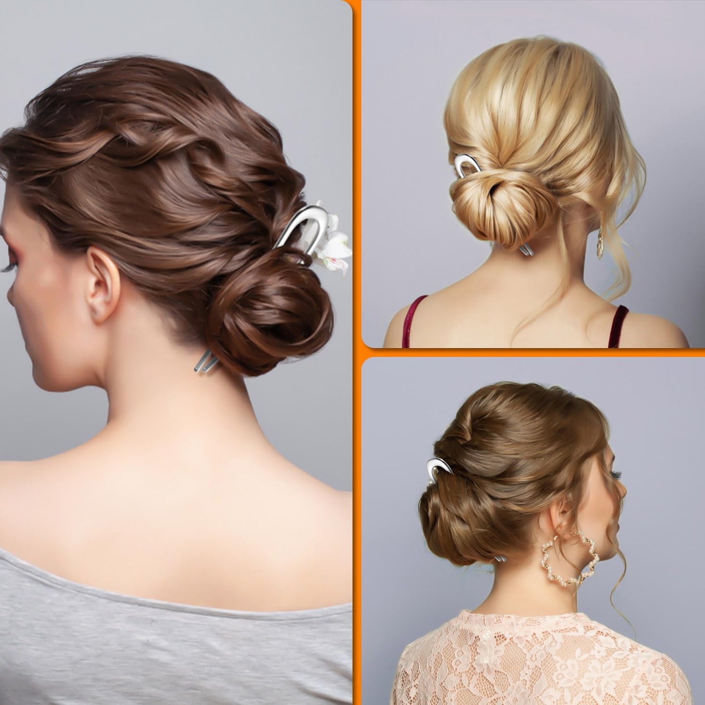 BEoffer French Hair Pin 3PCS Metal Hair Pins for Women Elegant French Twists, Buns and Updos with No Hair Damage, U-shaped French Pin Great Hold Beauty and Personal Care BEoffer