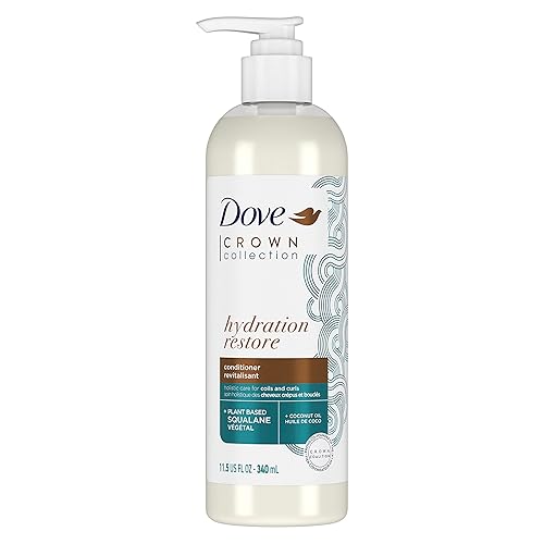 Dove CROWN Collection Holistic Hair Care for Coils and Curls Hydration Restore Paraben-Free Conditioner 11.5 oz