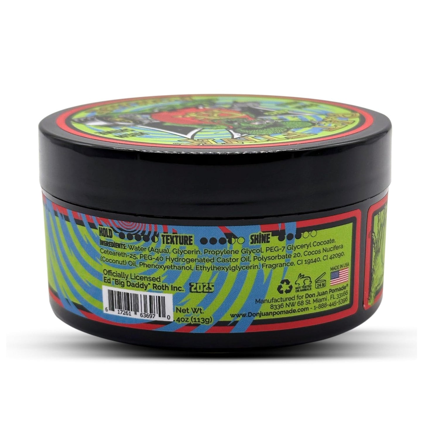 Rat Fink Pomade | Water Based | Strong Hold | High Shine | Enriched with Castor Oil and Coconut Oil | Summer Sea Breeze Scent, 4 oz.