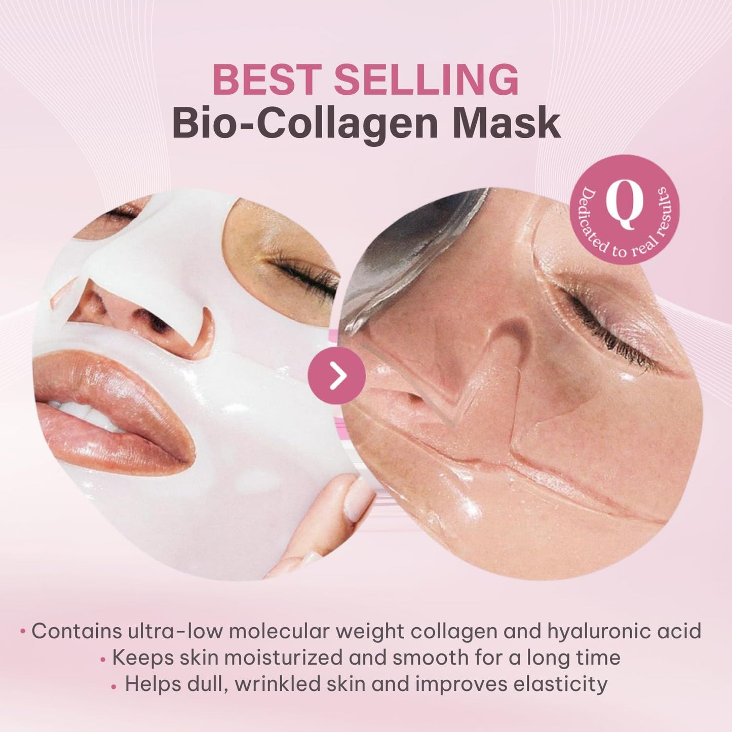 Quasi Bio-Collagen Face Mask Overnight - Hydrating Korean Sheet Mask - Niacinamide & Low Molecular Collagen - Firming & Smoothing Skincare for All Beauty and Personal Care Quasi