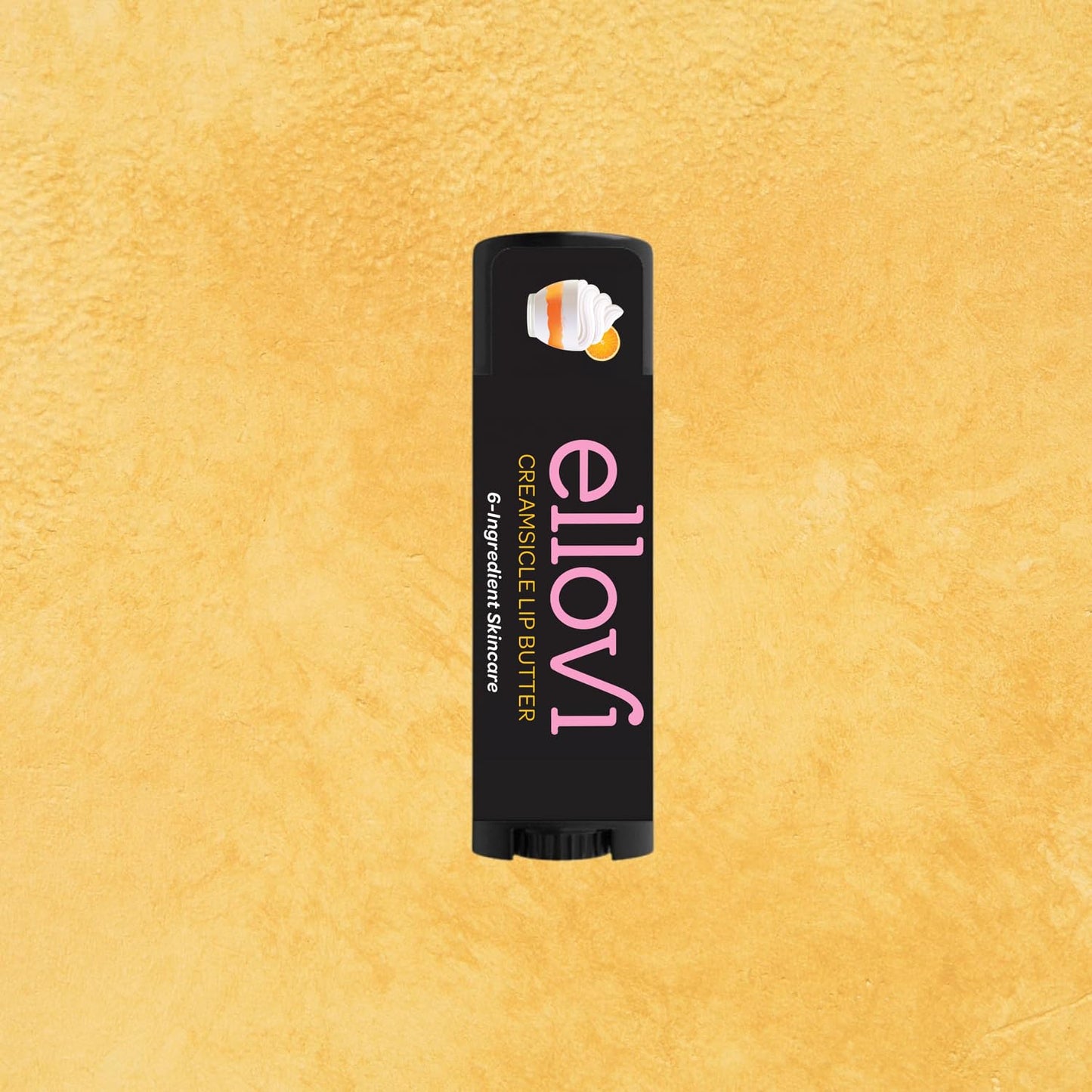 Ellovi Natural Lip Butter Lip Balm - Creamsicle - Pure Enough to Eat - Made With Just 6 Vegan Ingredients - 100% Natural & Organic Moisturizing Lip