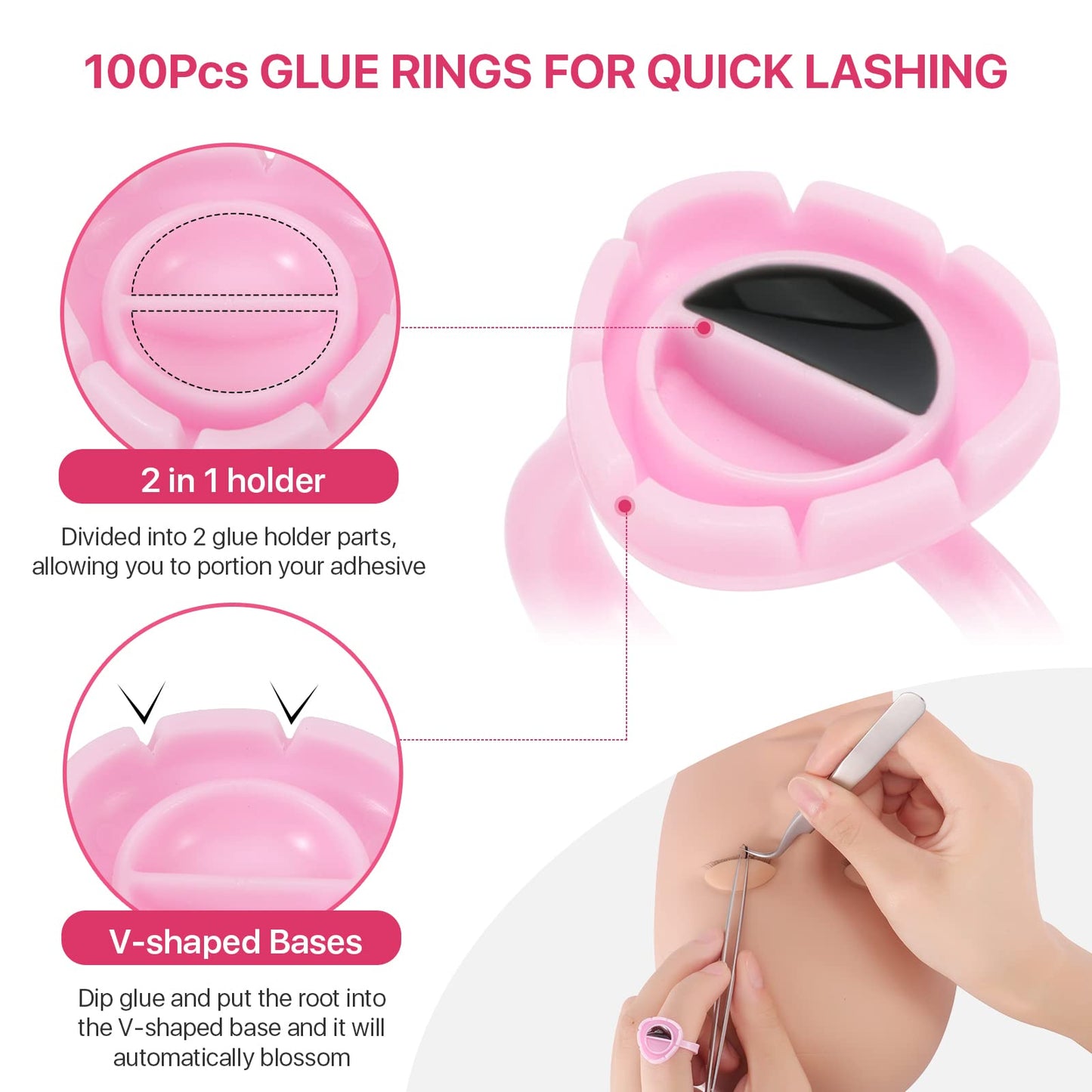 Pretty memory Eyelash Extension Kit for Beginners, Lash Extension Training Kit with Silicone Mannequin Head Removable Eyelids for Makeup and Eyelash