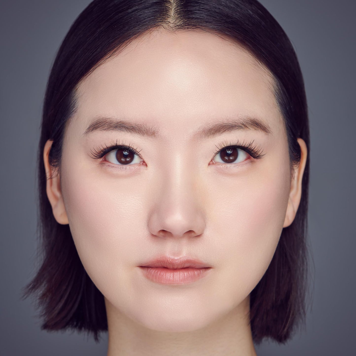 KISS imPRESS Falsies Press On Self Adhesive Eyelashes, 12mm-14mm Natural Volume Press On Lashes, Black, No Glue Needed, Invisible Band, 20 Lash