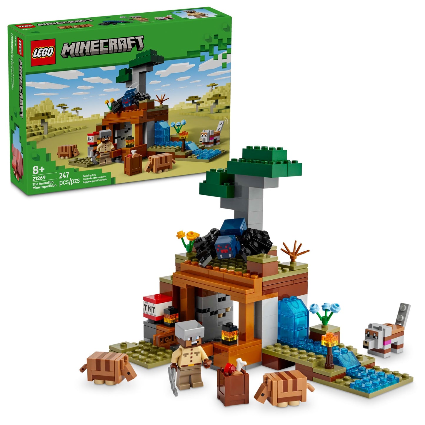 LEGO Minecraft The Armadillo Mine Expedition 21269, Building Toy Playset with Gaming Figures, Fun Gift for Kids Ages 8+