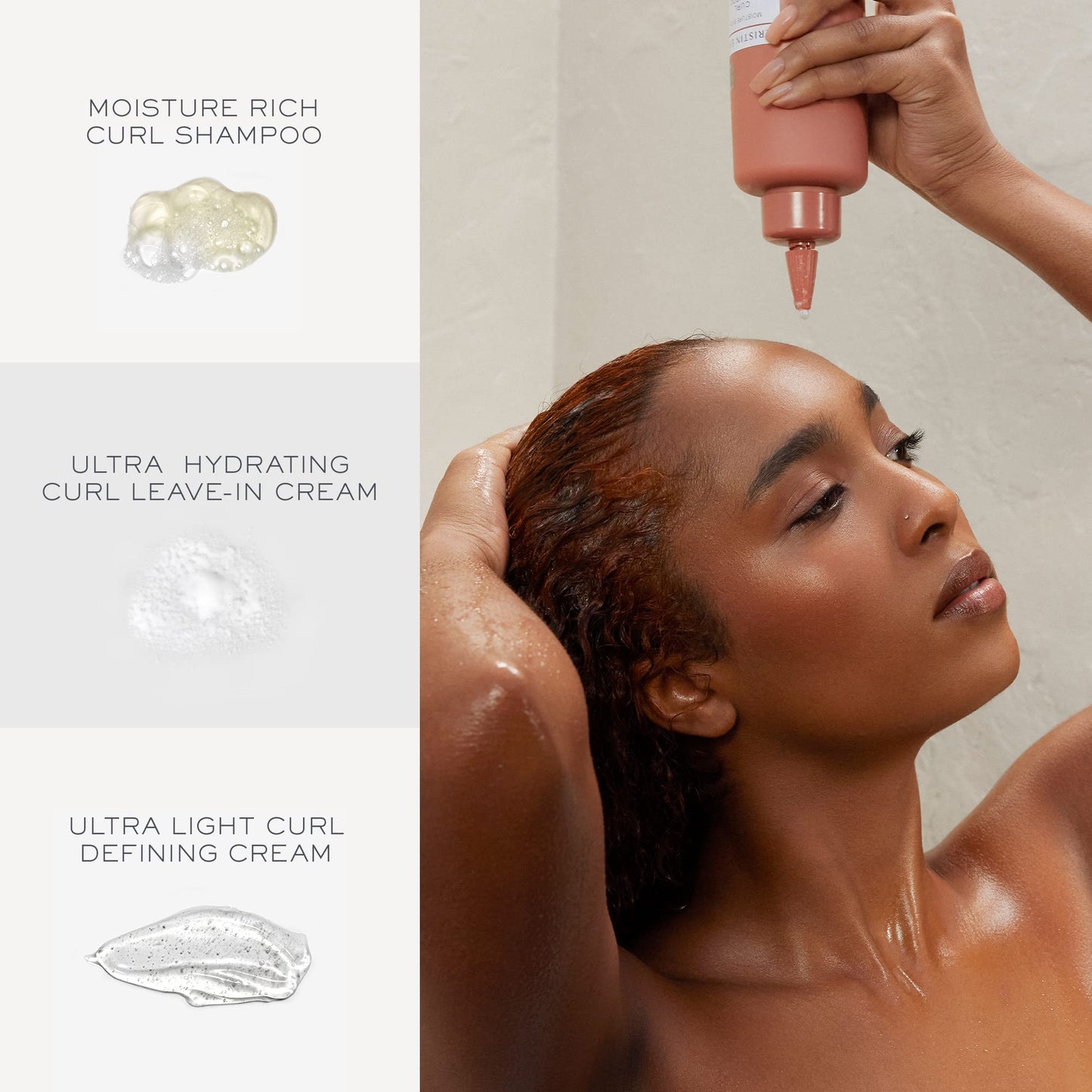 Kristin Ess Bouncy Curls Curly Hair Care Set - Moisturizing Shampoo, Hydrating Leave In Conditioner, Ultra Light Curl Defining Cream for Anti Frizz