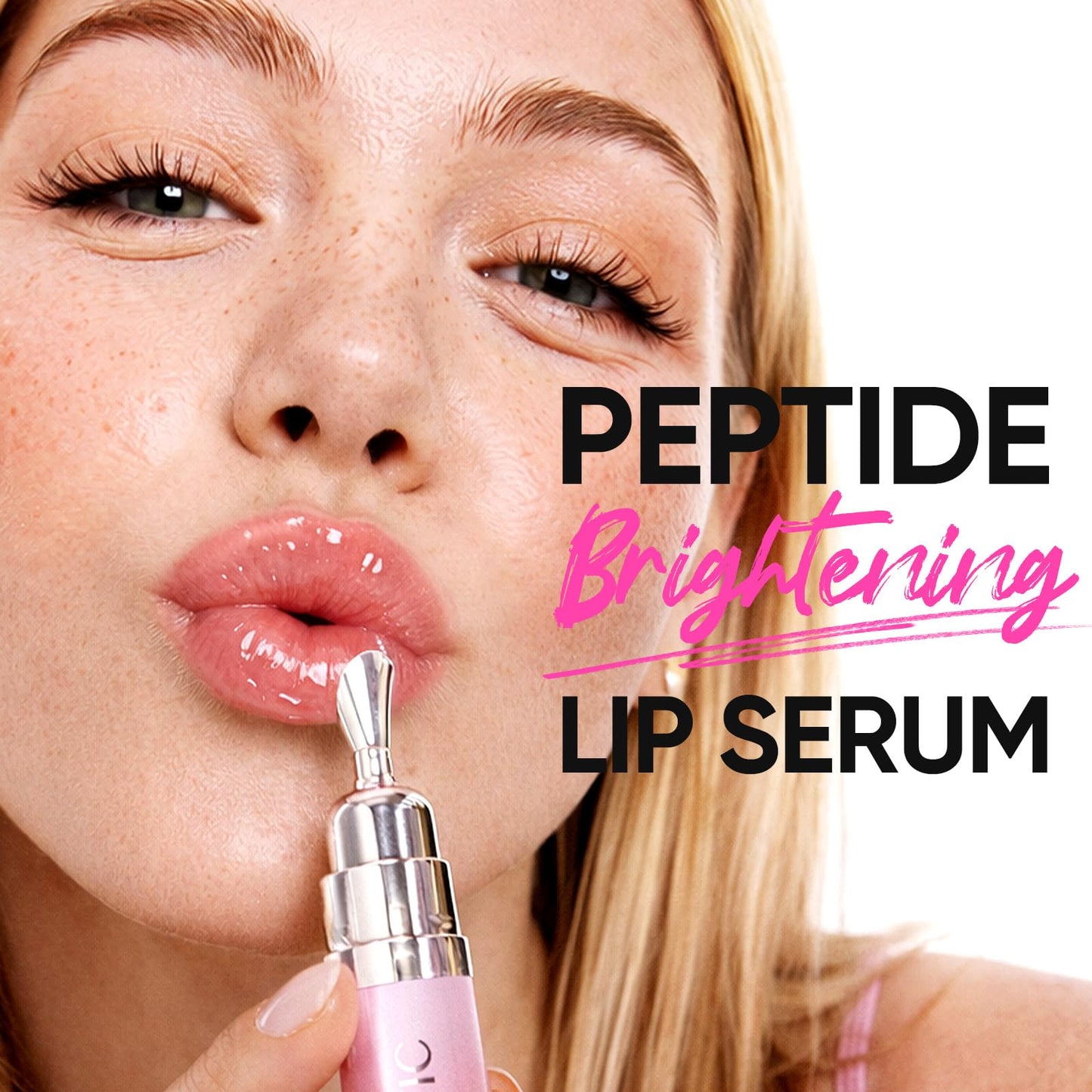 SKINTIFIC Peptide Brightening Lip Serum, Hydrating & Plumping Tinted Lip Gloss, Moisturizing Lip Balm with Polypeptides & Squalane for Glossy Sheer Beauty and Personal Care SKINTIFIC