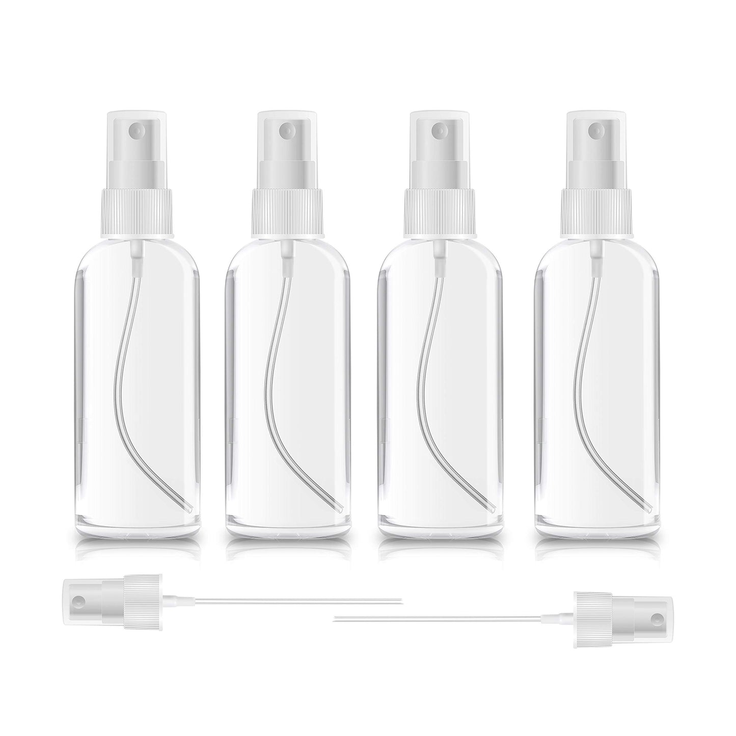 ZEROFIRE 4 Pack Spray Bottles 1oz Clear Plastic Empty Refillable Mini Spritzer for Travel, Cleaning, Gardening, Skin Care Atomizer for Essential Oils Beauty and Personal Care ZEROFIRE Default Title