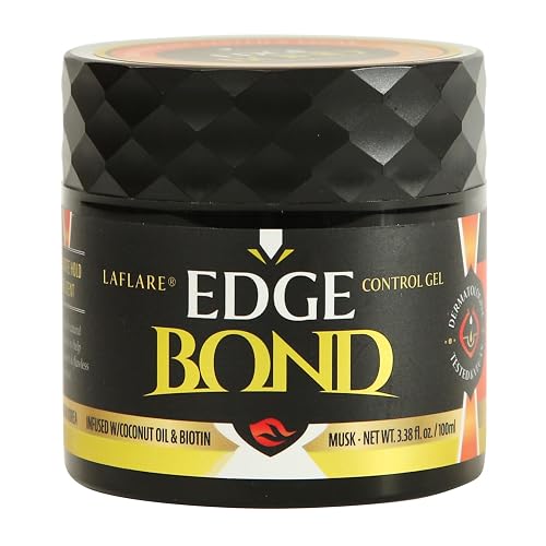 Laflare Edge control Extreme Hold Gel for Nature & kids Hair w Biotin & Coconut Oil Non-Greasy for All Hair type 100ml (Musk)