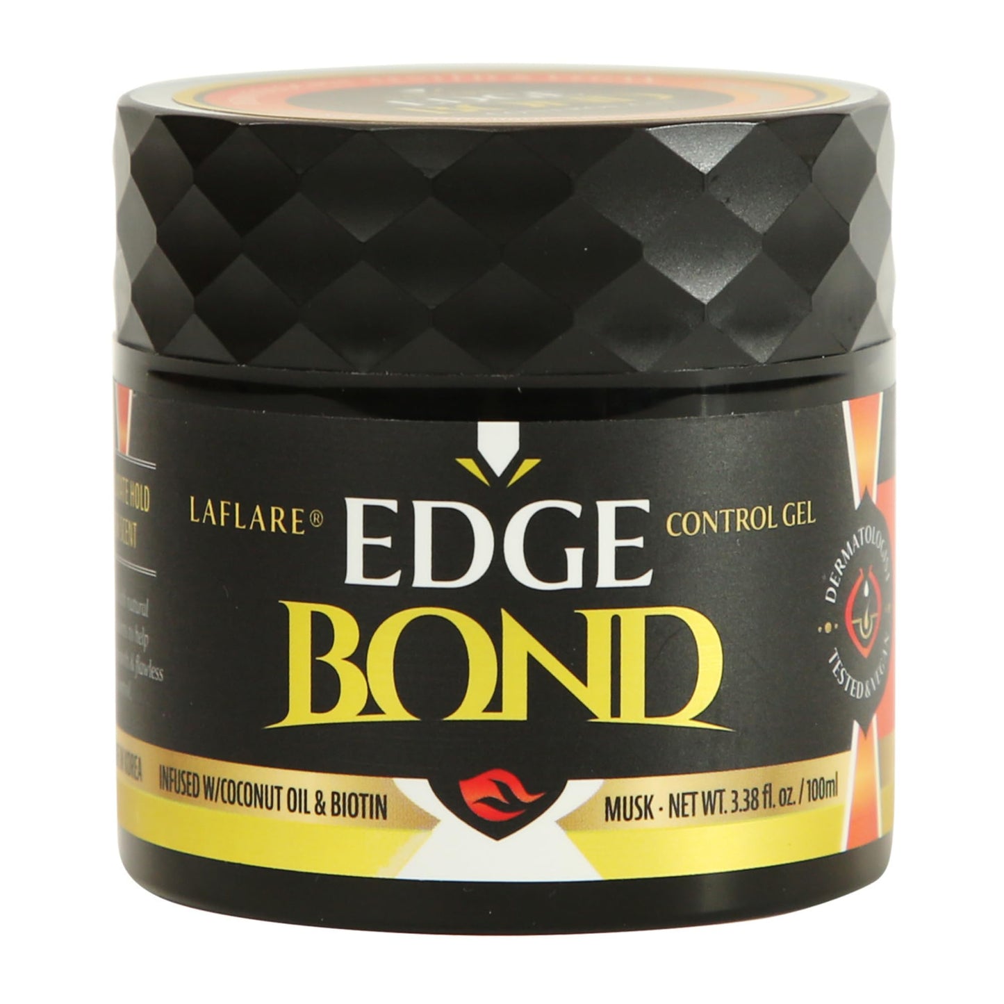 Laflare Edge control Extreme Hold Gel for Nature & kids Hair w Biotin & Coconut Oil Non-Greasy for All Hair type 100ml (Musk)