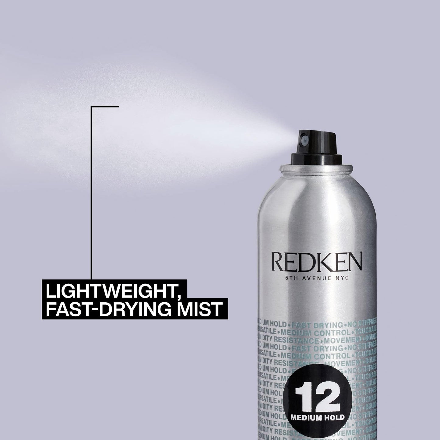 Redken Brushable Hairspray 12 | For All Hair Types | Protects Against Frizz & Humidity | 10.4 Oz