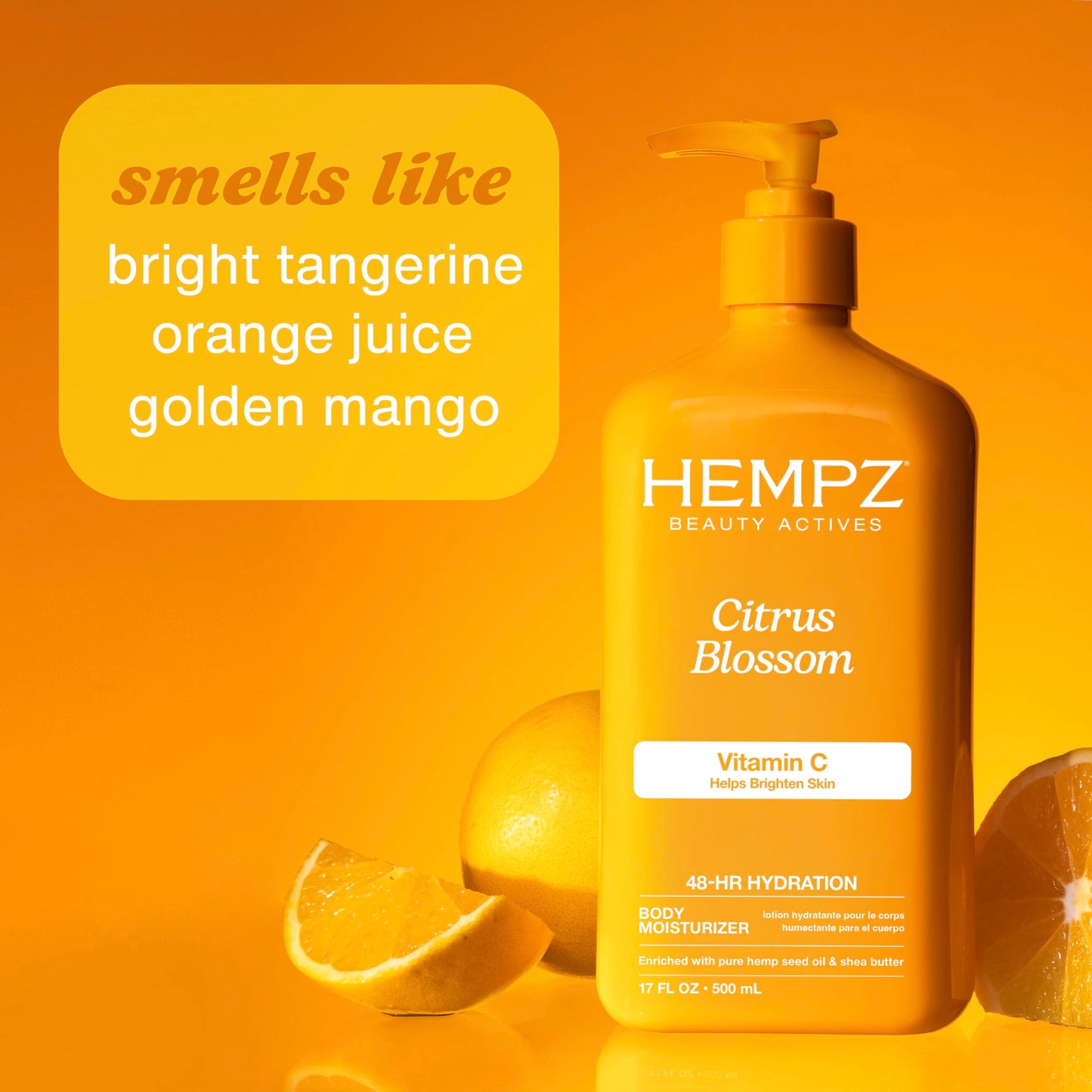 Hempz Body Lotion - Citrus Blossom Limited Edition Daily Moisturizing Cream with Vitamin C, Shea Butter, Aloe, Orange Extract, Hemp Seed Oil Body
