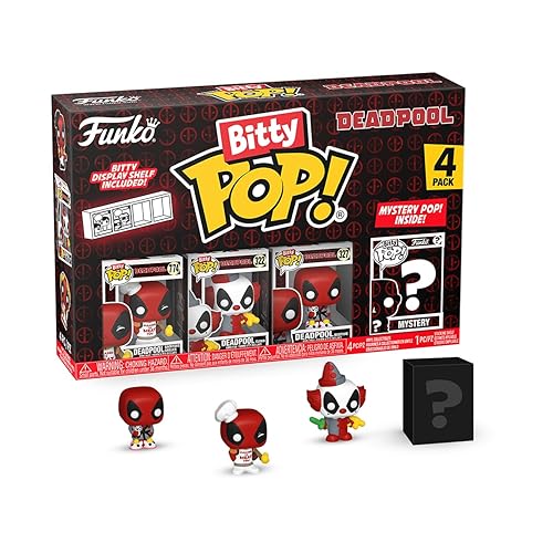 Funko Bitty POP! Deadpool - BBQ Master , 4-Pack and A Surprise Mystery Mini Figure - 0.9 Inch (2.2 Cm) Collectable - Stackable Display Shelf Included…