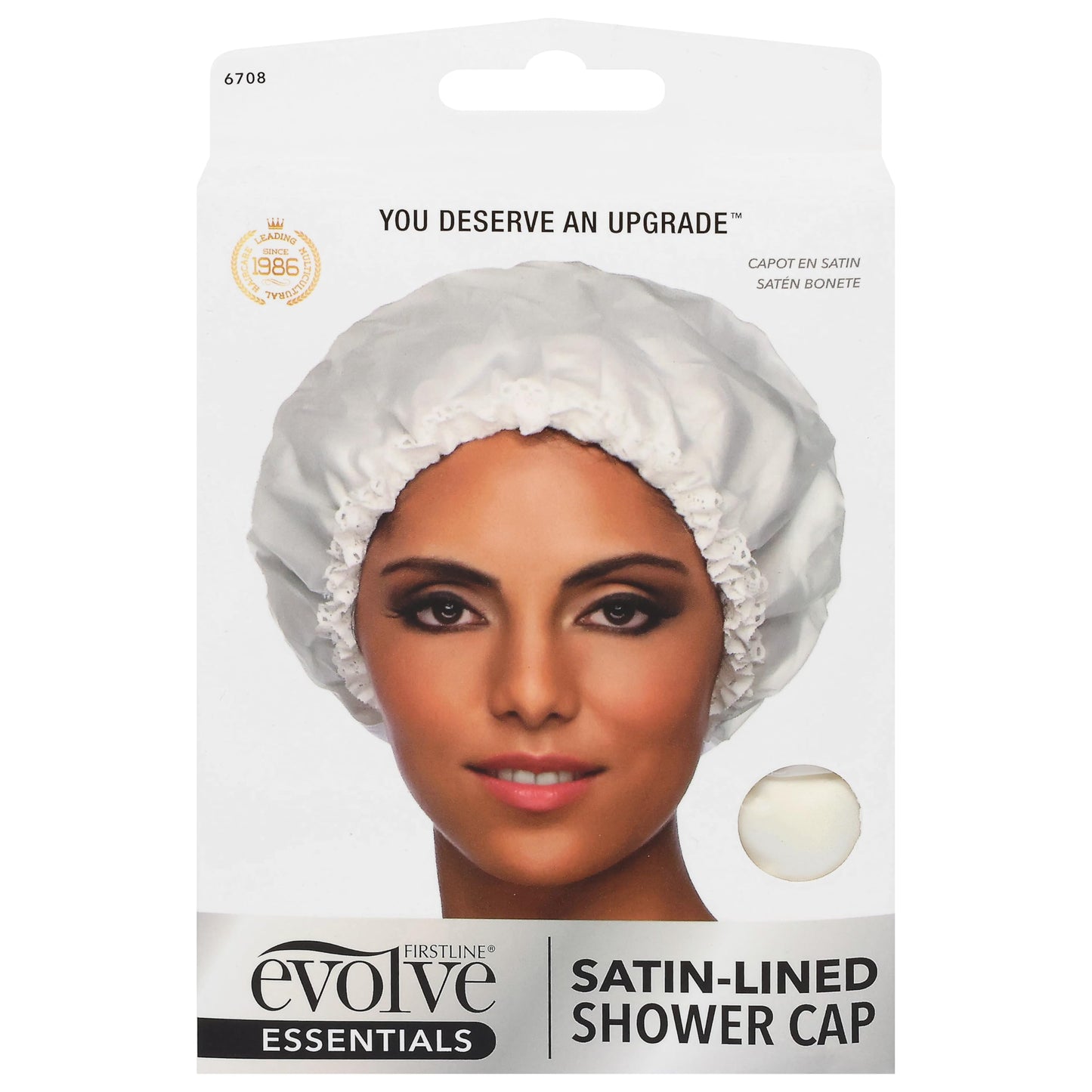 Evolve "Go Satin" Lined Shower Cap Ivory