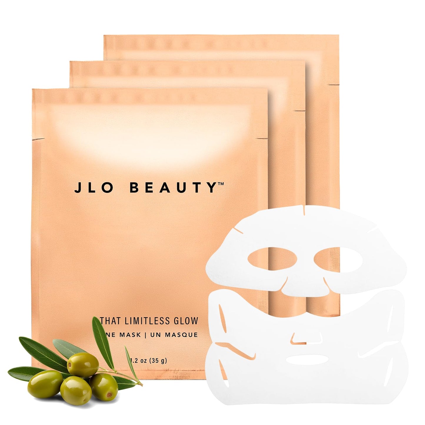 JLO BEAUTY Hydrating Sheet Face Mask, 2-Piece Facial Masks with Glow Serum, Helps Brighten, Smooth & Refresh Skin, Moisturizing Self Care Skincare