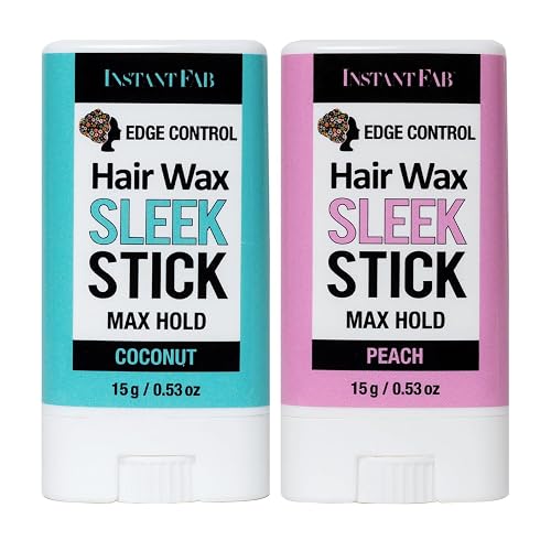 STUDIO LIMITED Edge Control Hair Wax Sleek Max Hold Styling Pomade, Non-greasy Coconut Scented Hair Wax (Coconut & Peach)