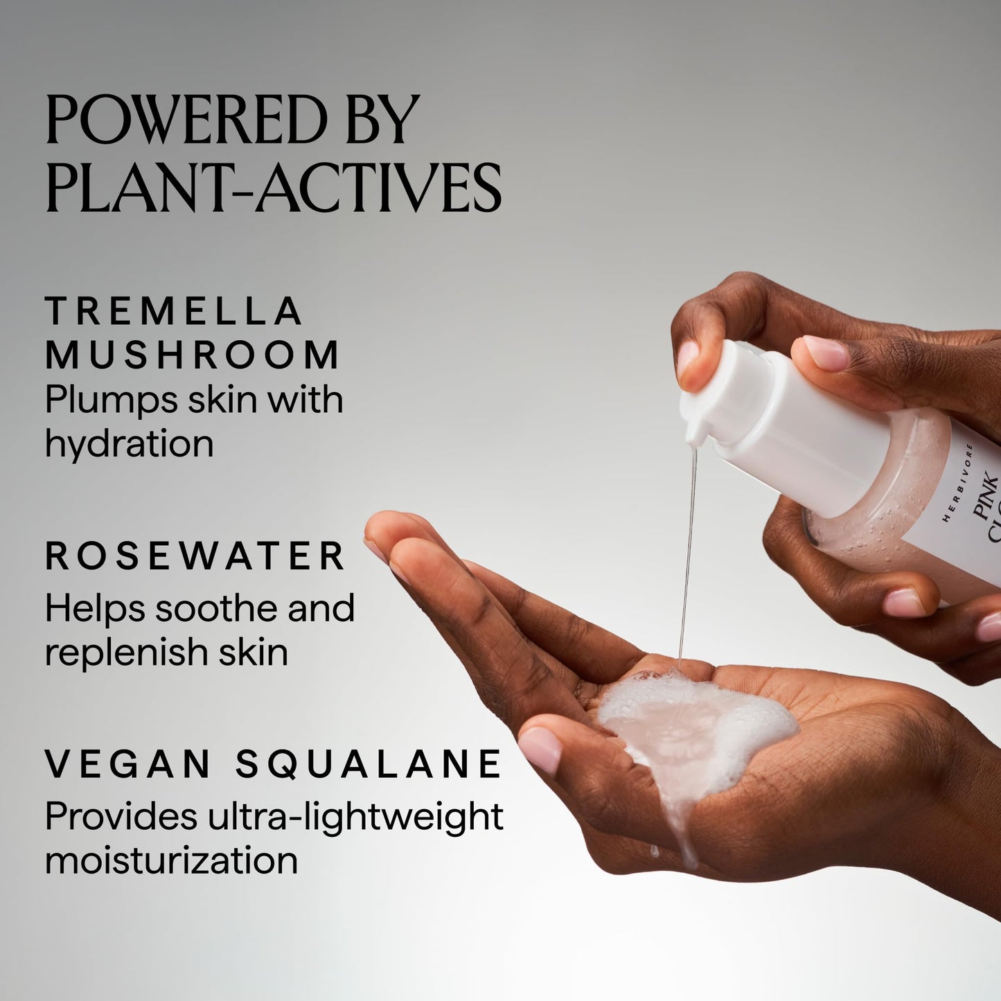 HERBIVORE Pink Cloud Creamy Jelly Cleanser | Hydrating Face Wash with Rosewater, Squalane + Tremella Mushroom, Gently Cleanses + Removes Makeup