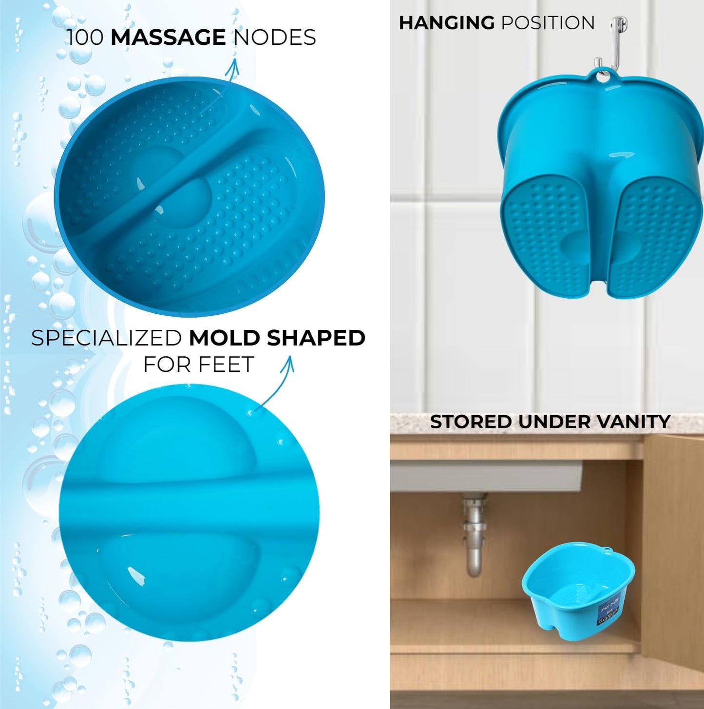 Mantello Foot Bath, Extra Large, Foot Soaking Tub - Pedicure Bowl - Foot Soak Tub (Blue) Beauty and Personal Care Mantello