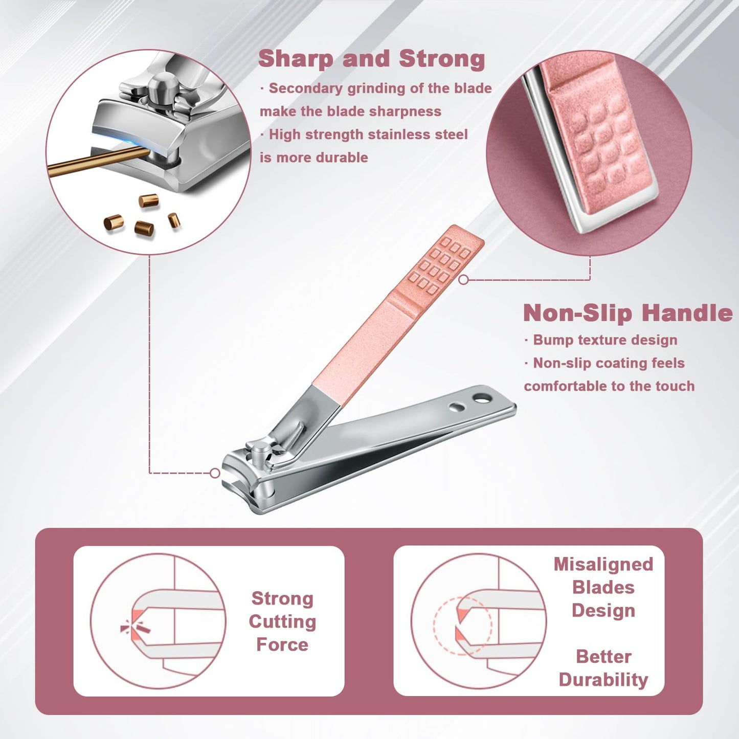 WOXVM Premium Manicure Set, 7 in 1 Professional Nail Clippers Scissors Pedicure Kit, Stainless Steel Cuticle Nail Care Tools with Luxurious Travel Beauty and Personal Care WOXVM
