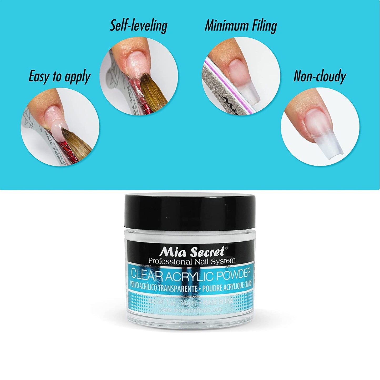 Clear Acrylic Powder by MIA SECRET