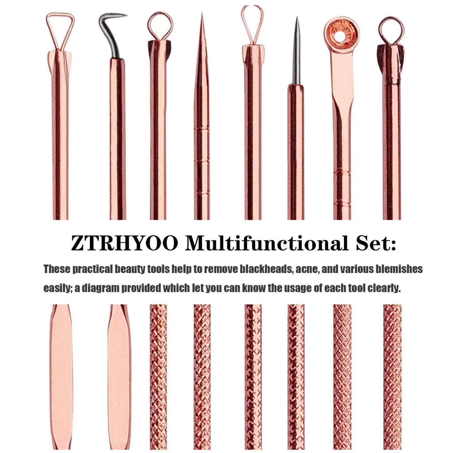 ZTRHYOO Blackhead Remover Pimple Comedone Extractor Tool Best Acne Removal Kit - Treatment for Blemish, Whitehead Popping, Zit Removing for Risk Free Beauty and Personal Care ZTRHYOO