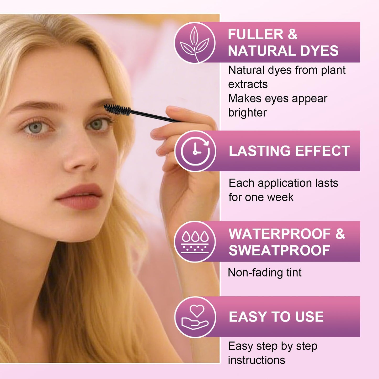 WEILNELL Eyelash & Eyebrow Color Kit, Professional Instant Black Lash & Brow Color Kit, Eye Lash & Eye brow Coloring Set with Natural Bushy Results Beauty and Personal Care WEILNELL