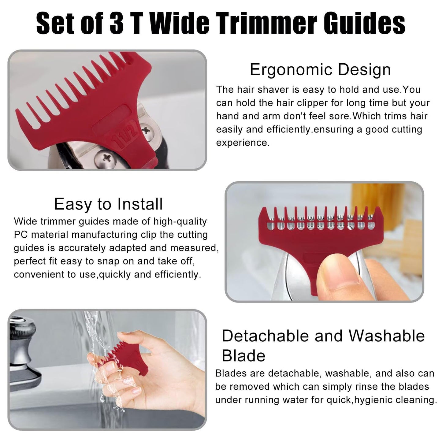 XSPANDER New 6PCs Trimmer Guides Fit for Wah l Professional 5 Star Detailer 2215, 8081, 9818, 8171, 2111, 9686, 1062-600, 8290, 8085, 8142, 8777 Beauty and Personal Care XSPANDER