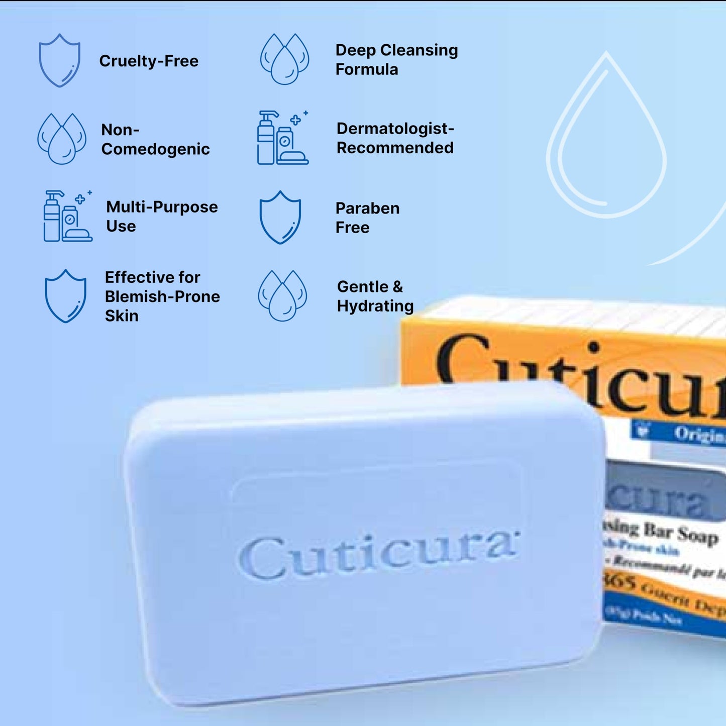 Cuticura Official Deep Cleansing Face and Body Soap - 3 oz (Pack of 6) Beauty & Personal Care Cuticura