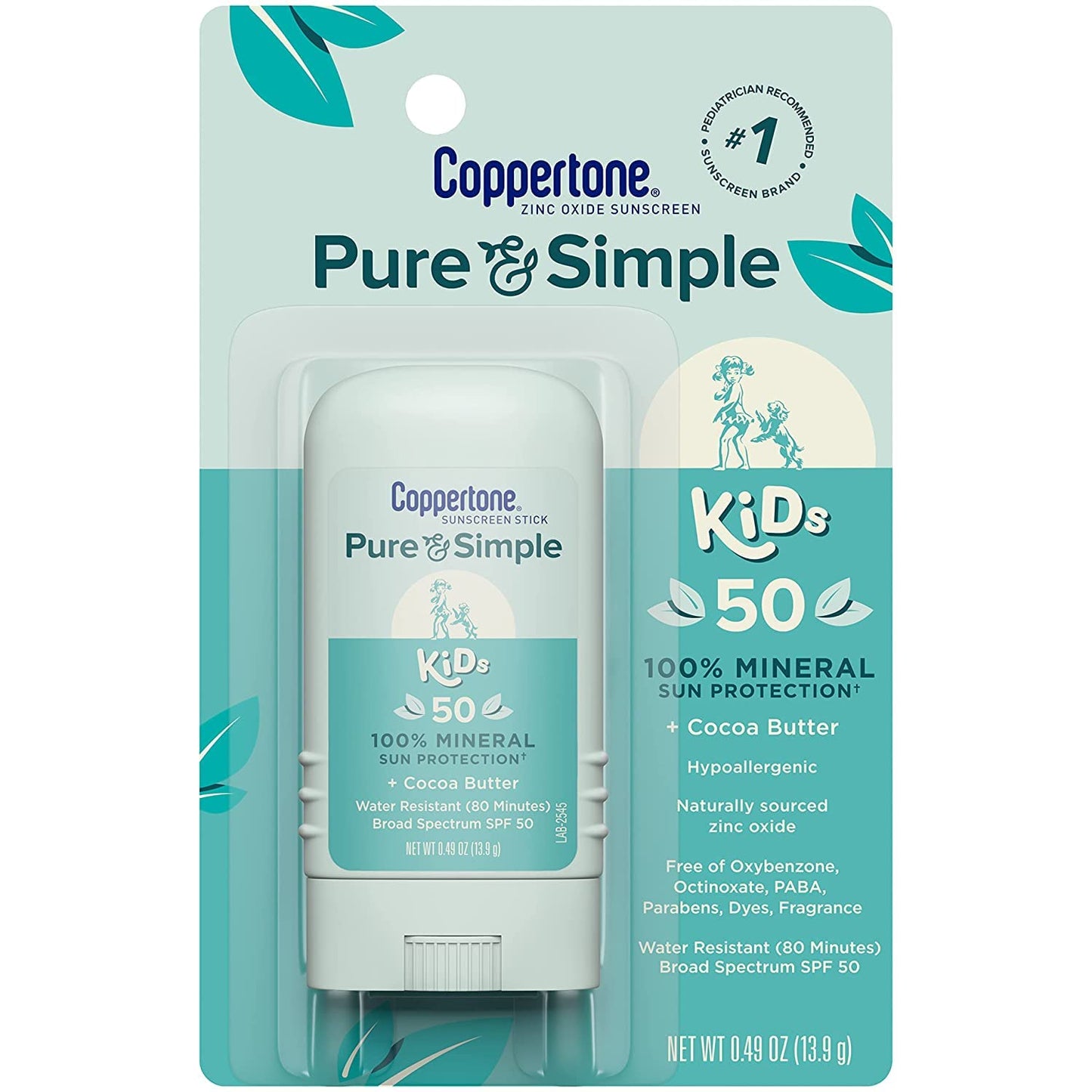 Coppertone Kids Sunscreen Stick Broad Spectrum SPF 50.46 Ounces Each (4)