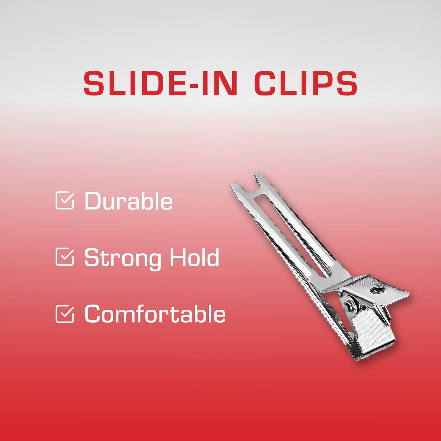 RED by Kiss 80pcs 1.75" Slide-In Hair Clips, Durable Metal Curl Setting Clips for Hairdressing, Sectioning & Retwisting, Rust-Free Hair Pins