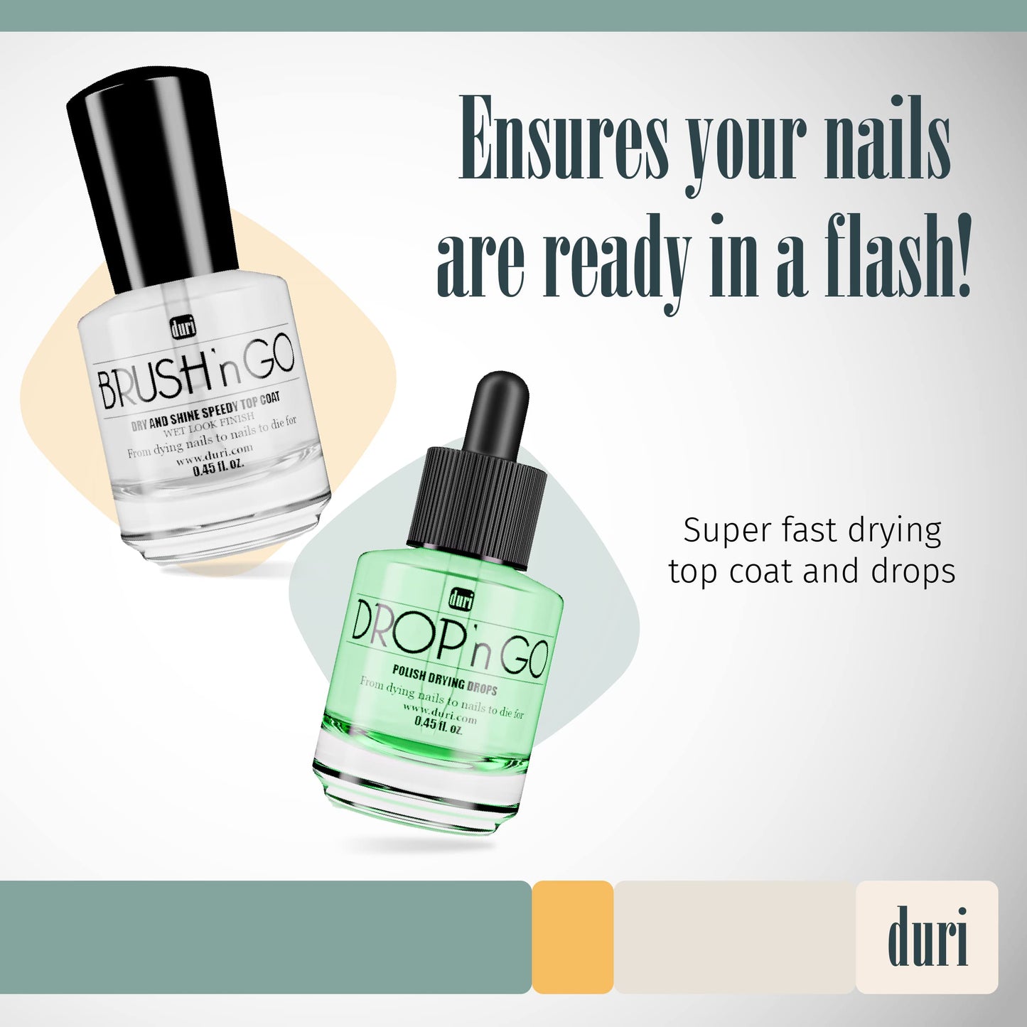 duri Brush'n Go Top Coat and Drop'n Go Drying Drops